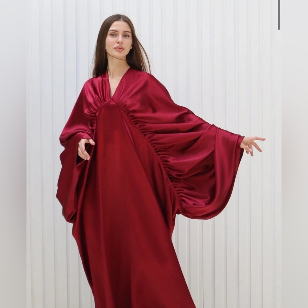 Ruby Red bubu-styled Marie dress/ Abaya from MissFM